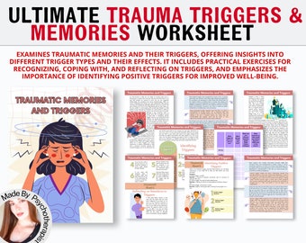 Trauma-Auslöser Therapie Arbeitsblatt, Trauma Arbeitsblatt, PTSD Beratung Arbeitsblatt, Trauma Problema & Reaktionen, Therapeutische Psychoedukation