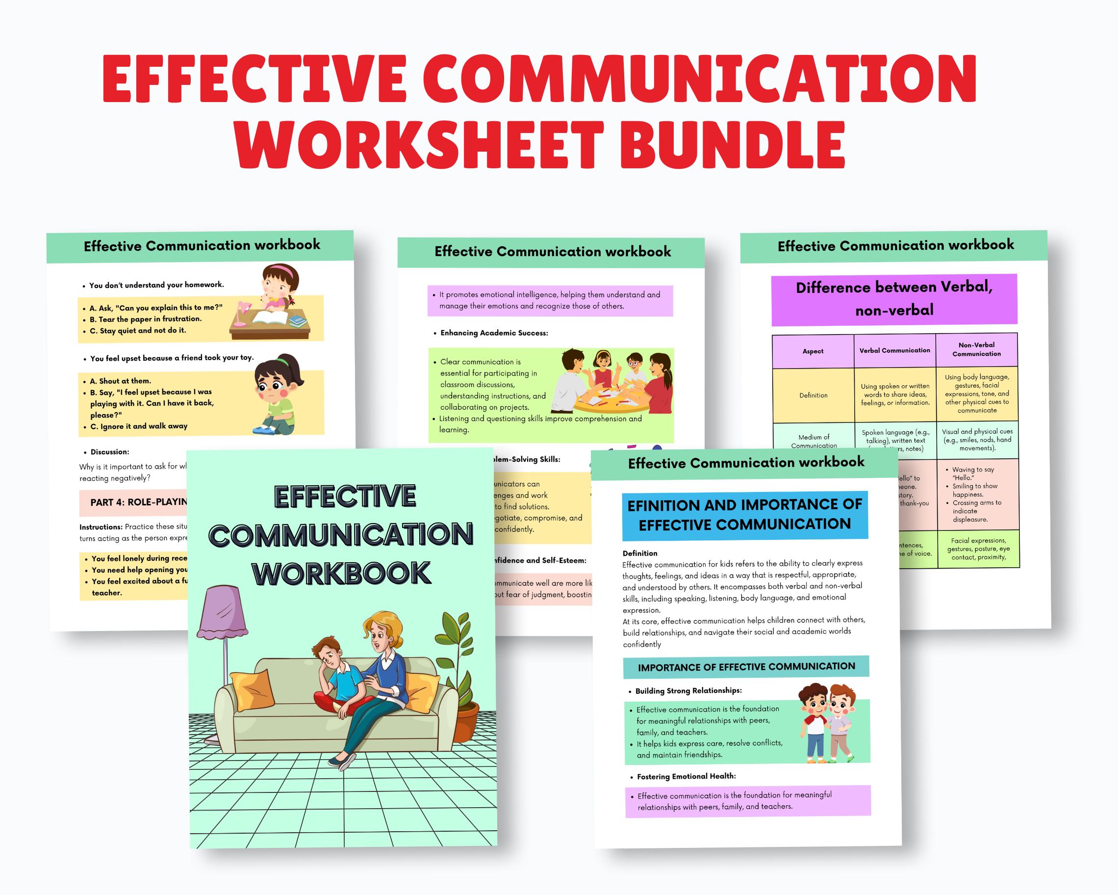 Effective Communication Workbook for Teens and Adults, Communication ...
