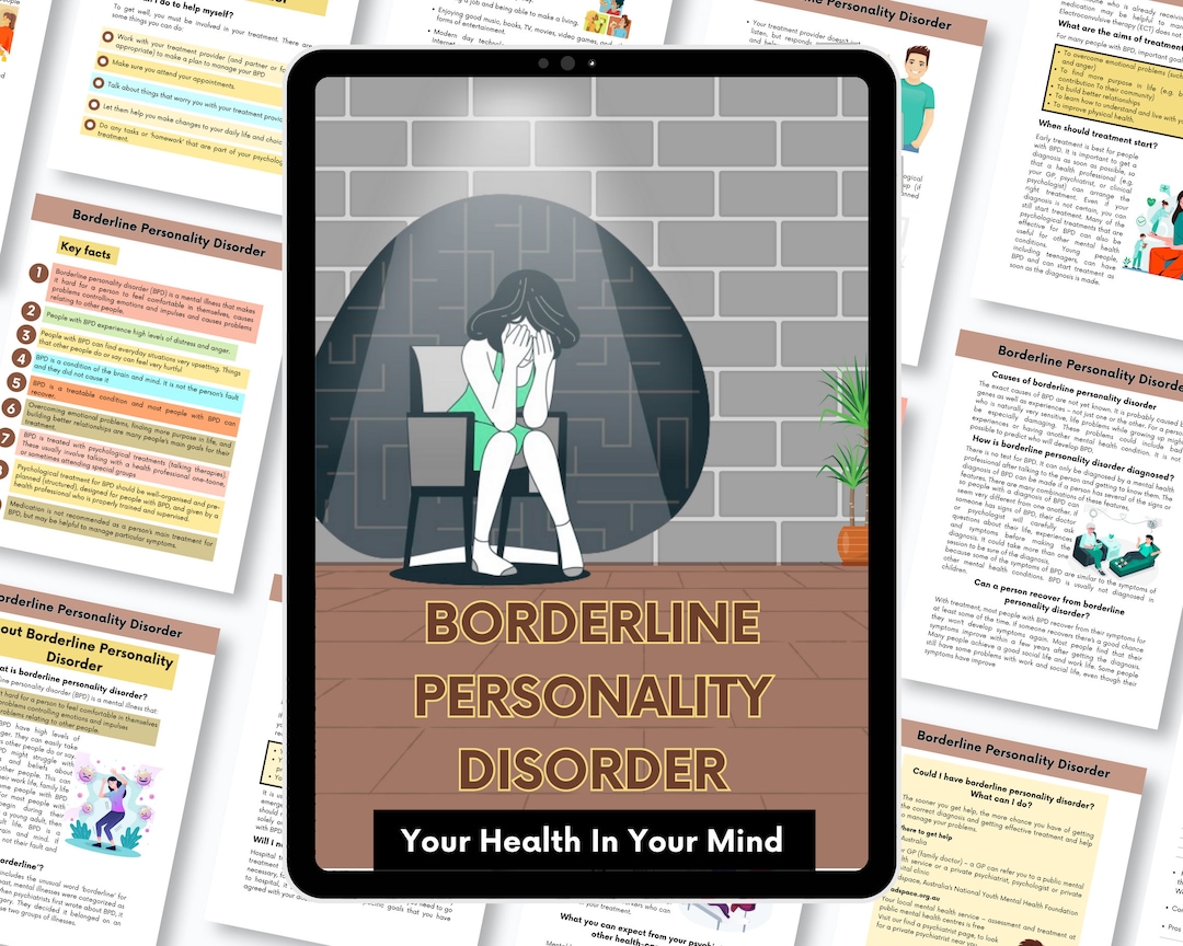 BPD Workbook Borderline Personality Disorder Worksheets, Journal, BPD