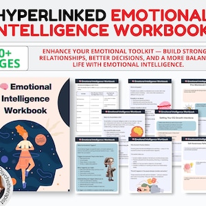 Emotional Intelligence Hyperlinked Worksheet: Mindfulness Worksheet to Enhance Self Awareness and Emotional Intelligence Self Help Healing