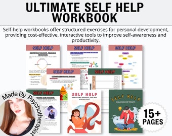 The Self-Help Workbook: Therapy Worksheet, Personal Growth, Self-Development, and Mental Health, CBT Worksheet, DBT Worksheet