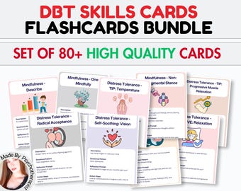 85+ DBT Skills Cards, DBT Flashcards, Dialectical Behavior Therapy, DBT Cards, Dbt Cheat Sheet, Dbt Coping Skills, Dbt Worksheets