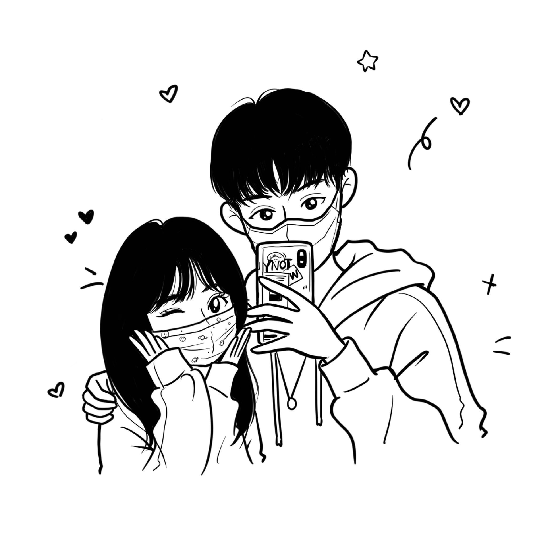 Picture Library Library Artistic Drawing Boy  Cute Anime Couples Coloring  Pages PNG Image  Transparent PNG Free Download on SeekPNG