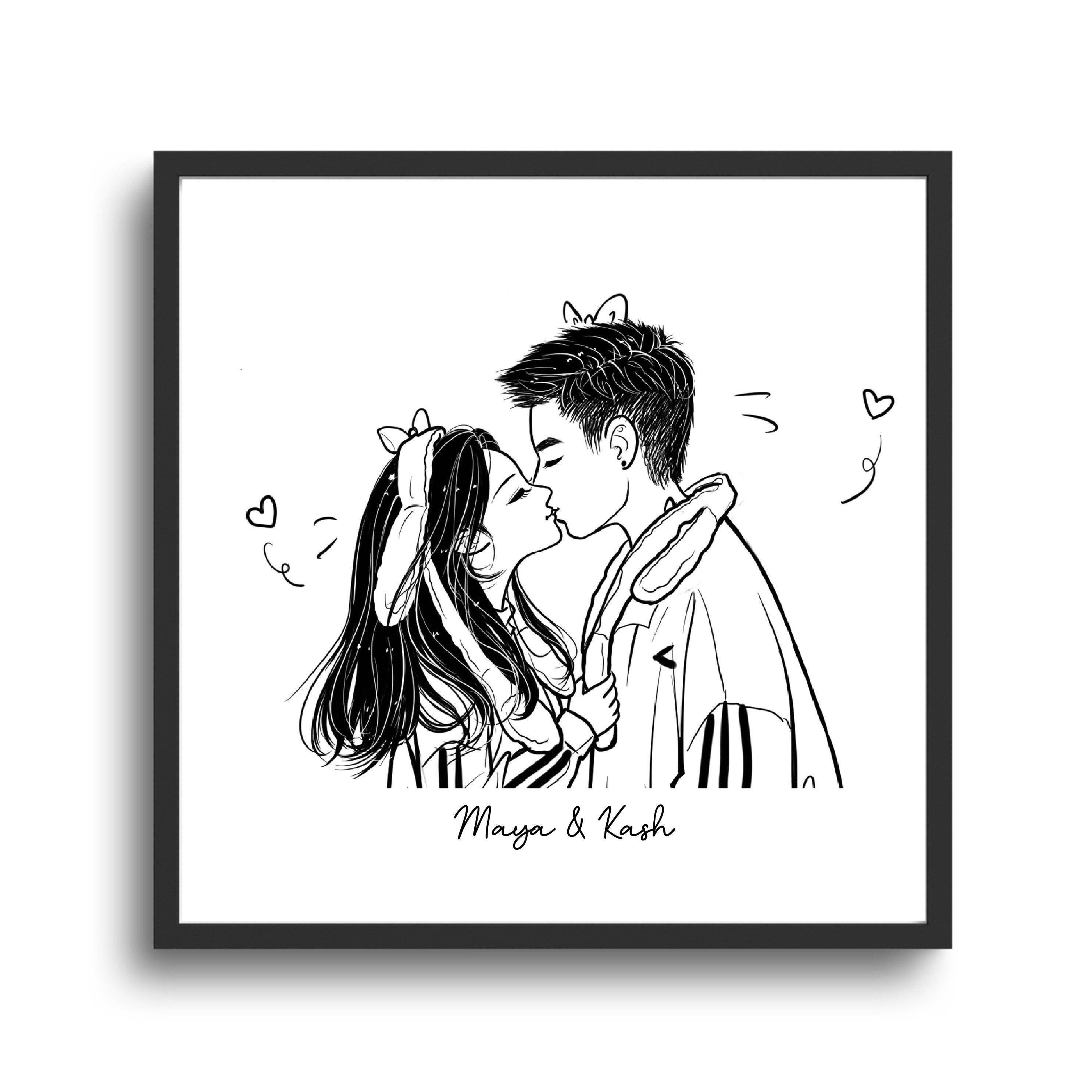 Custom LINE DRAWING Portrait Couple Friend Family Birthday Anniversary  Wedding Gifts Personalized Comic Illustration Digital Art From Photo - Etsy, image size:2970x2970