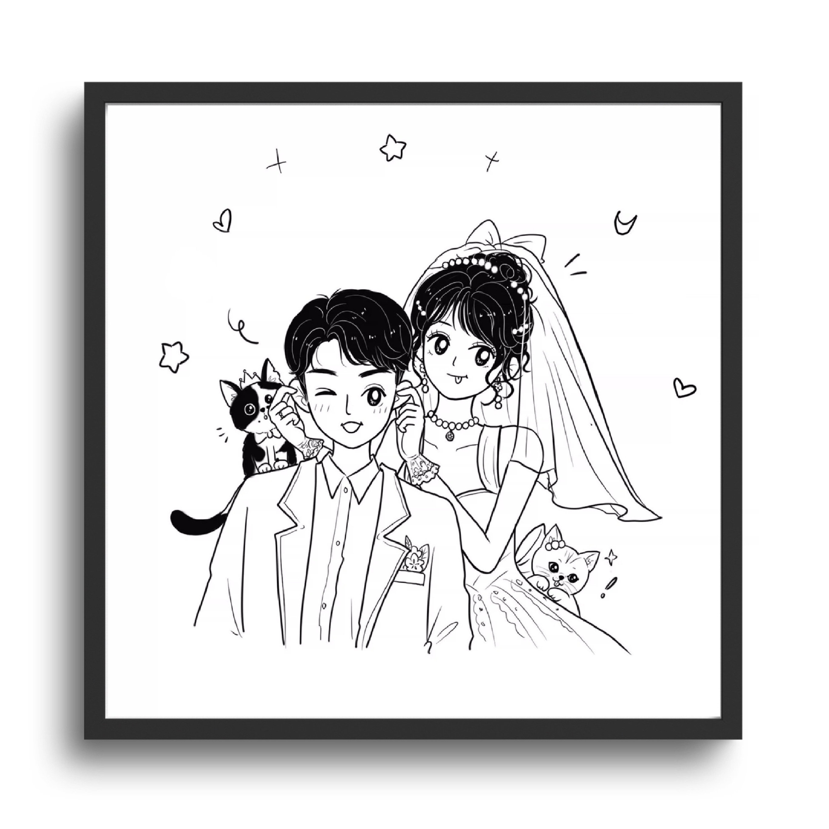 Custom LINE DRAWING Portrait Couple Friend Family Birthday Anniversary  Wedding Gifts Personalized Comic Illustration Digital Art From Photo - Etsy, image size:2736x2736