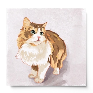 Aangepaste aquarel huisdier portret van foto handtekening kunstcommissie digitale hond kat hamster dieren verjaardagscadeau voor haar hem muur decor
