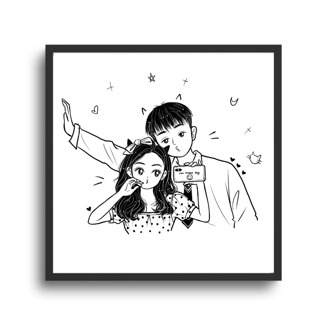 Custom LINE DRAWING Portrait Couple Friend Family Birthday Anniversary  Wedding Gifts Personalized Comic Illustration Digital Art From Photo - Etsy, image size:1080x1080