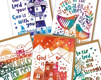 Variety pack of 9 Christian Encouragement Cards