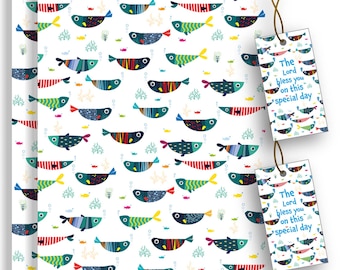 Christian Wrapping Paper with Gift Tags