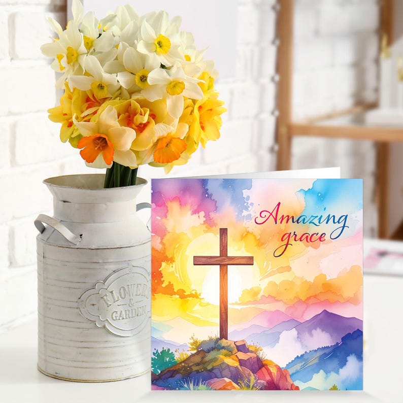 Pack of 5 Christian Easter Cards, Amazing Grace, With White Envelopes ...