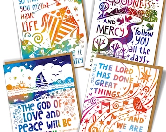 Christian Encouragement Cards, Variety pack of 9