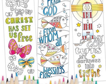 Pack of 10 inspirational Christian colouring bookmarks, Joy Colouring Bookmarks with Bible Verse, Inspirational Religious Gifts
