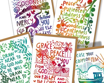 Variety pack of 9 Christian Encouragement Cards