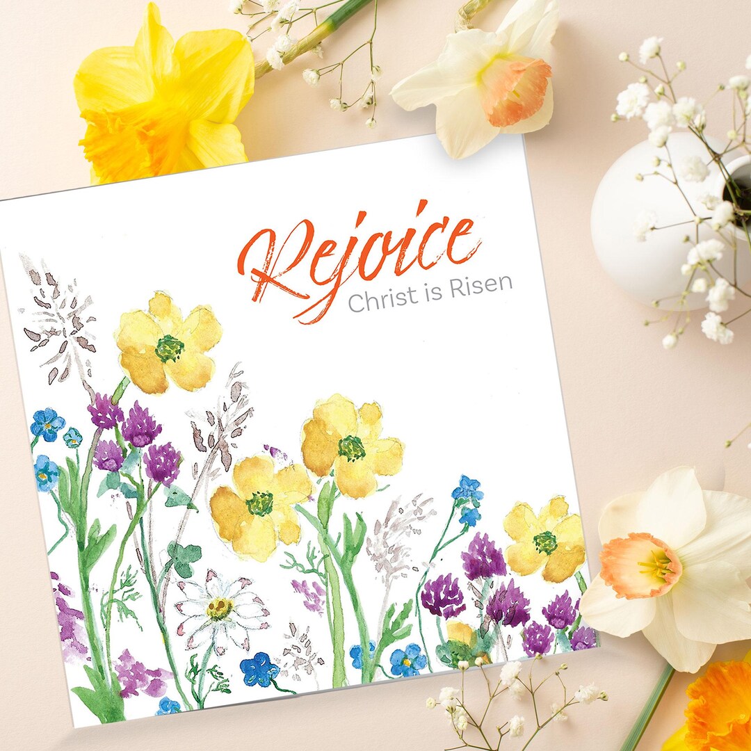 Pack of 5 Christian Easter Cards, Christ is Risen, With White Envelopes ...
