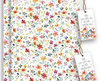Christian Wrapping Paper with Gift Tags