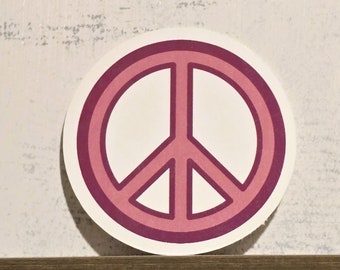 Simple Peace Sign Waterproof Vinyl Sticker | Retro Groovy Sticker | Waterbottle or Laptop Decor!