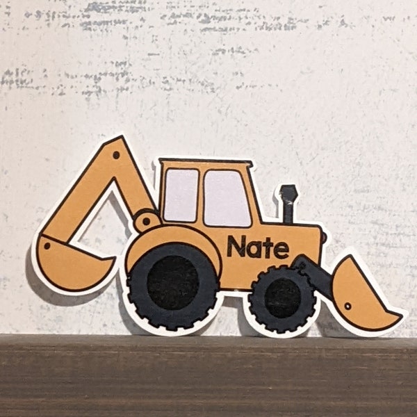 Personalized Excavator Waterproof Vinyl Sticker | Kid Sticker | Water Bottle or Laptop Decor!