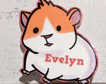 Personalized Hamster  Waterproof Vinyl Sticker | Kid Sticker | Water Bottle or Laptop Decor!