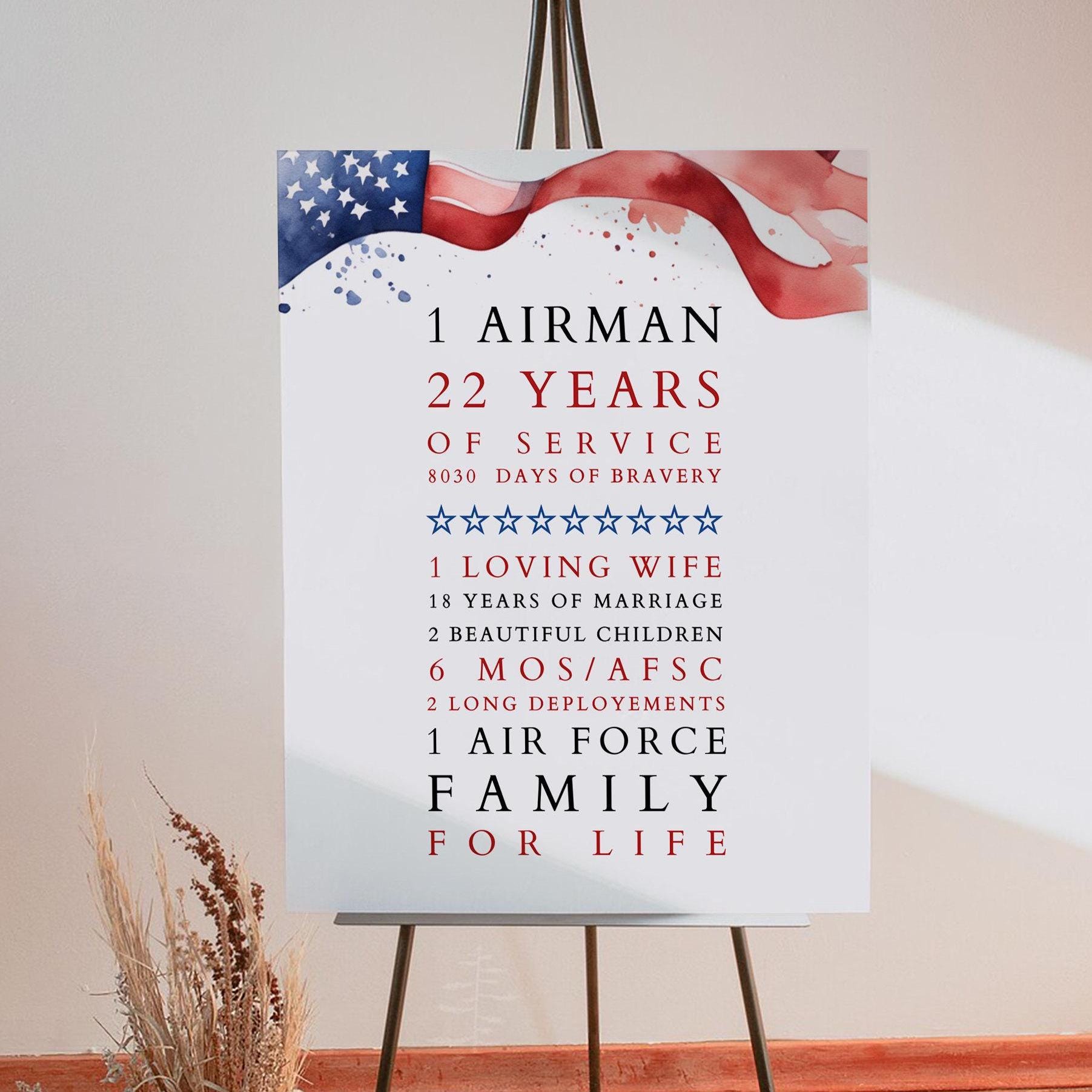 Goodbye Sign Army Personalized Military Retirement Sign Template: Airman Farewell ...