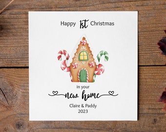 Personalised Christmas Card, 1st Christmas in our New Home, First Christmas Card, Gingerbread House Christmas Card, Irish Christmas Card