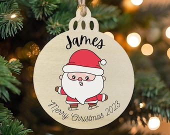 Personalised Christmas Ornament, Baby’s First Christmas Ornament, Custom Christmas Bauble, Christmas Keepsake, Wooden Christmas Ornament