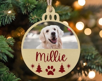 Pet Christmas Ornament, Custom Pet Decoration, Photo Ornament, Wooden Christmas Ornament, Pet Memorial Ornament, Pet Lover Decoration