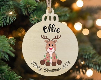 Personalised Christmas Ornament, Baby’s First Christmas Ornament, Custom Christmas Bauble, Christmas Keepsake, Wooden Christmas Ornament