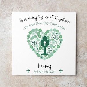 Personalised Communion Card, First Holy Communion, Boy Card, Son, Grandson, Nephew, Name Communion Card, Irish Communion, Communion Keepsake