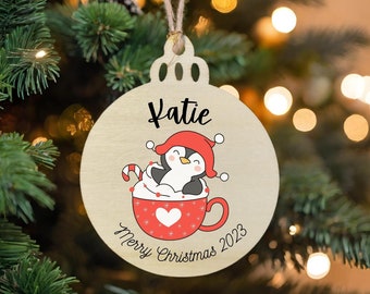 Personalised Christmas Ornament, Baby’s First Christmas Ornament, Custom Christmas Bauble, Christmas Keepsake, Wooden Christmas Ornament