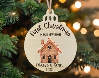 New Home Christmas Ornament, Personalised Christmas Decoration, Christmas Keepsake, Wooden Christmas Ornament, Christmas Gift