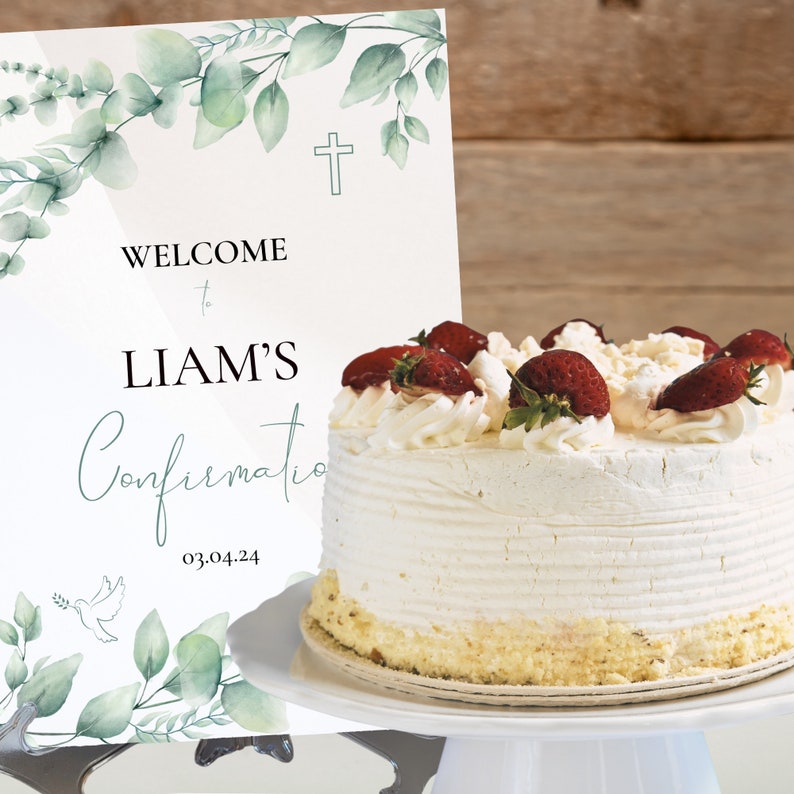 Personalised Confirmation Sign, Sign, Clear Stand, Confirmation