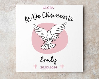 Le Grá ar do Chóineartú, Avec amour sur votre confirmation, Carte de confirmation de fille, Gaeilge, Carte de confirmation irlandaise, Souvenir de confirmation