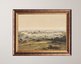 Palestine Art, Jerusalem Painting, Dome of the Rock, Middle Eastern Art Print