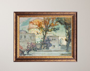 Palestine Art, Jerusalem Painting, Vintage Middle Eastern Art Print