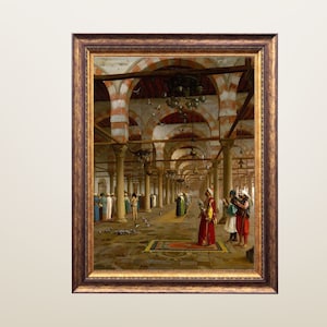 Middle Eastern Arab Art, Prayer in the Mosque