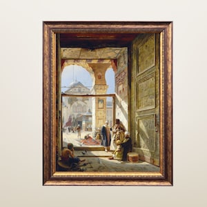 Syrian Art, Damascus Wall Art, Umayyad Mosque Painting, Arab Middle Eastern Art