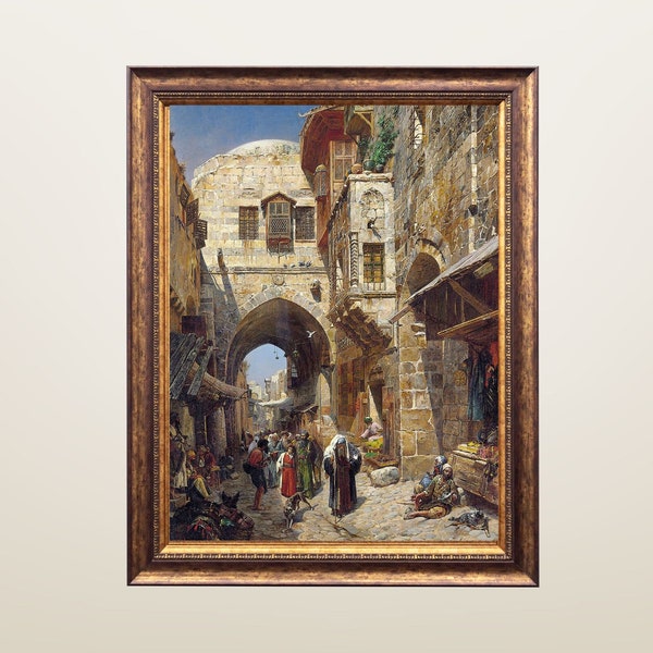 Palestine Art, Jerusalem Painting, David Street, Middle East Art