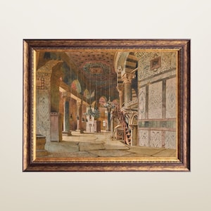 Palestine Art Painting, Inside the Dome of the Rock Painting