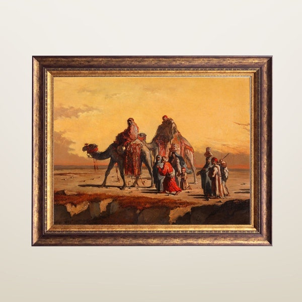 Middle Eastern Art, Arab and North African Painting, Desert Caravan