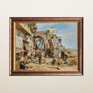 Palestine Art, A Procession in Jaffa, Middle Eastern Painting, Arab Art