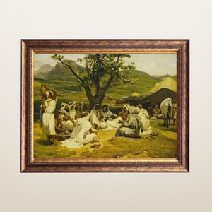 Middle Eastern Art, Arab Wall, Vintage Arab Men Painting