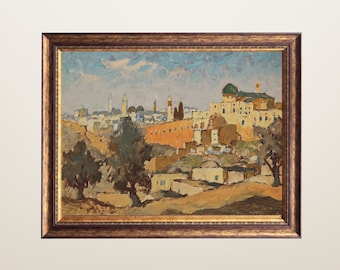 Palestine Art, Jerusalem Painting, Vintage Palestine, Middle Eastern Art
