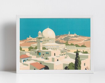 Palestine Art, Jerusalem Wall Art, Arab Middle Eastern Art Print