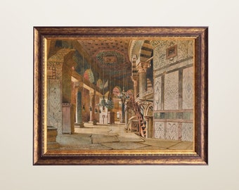 Palestine Art, Inside the Dome of the Rock, Jerusalem Painting Print