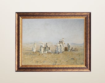 Vintage Arab Art, Bedouins in the Desert Painting