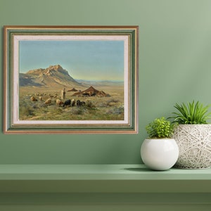 framed artwork called a bedoin encampment by artist names eugine alexis girardet