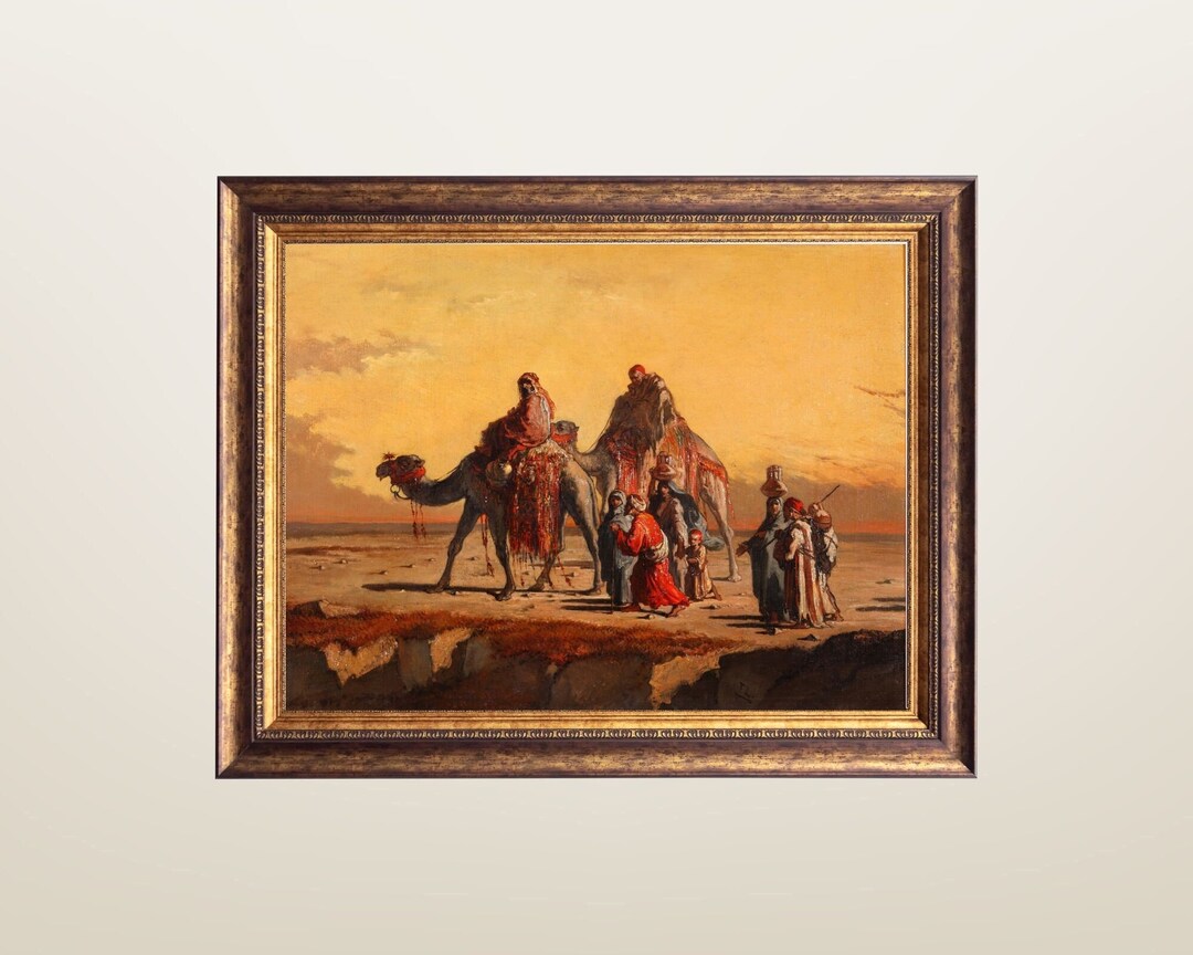 Middle Eastern Wall Art North African Art Desert Caravan Etsy
