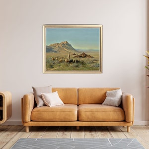 framed artwork called a bedoin encampment by artist names eugine alexis girardet