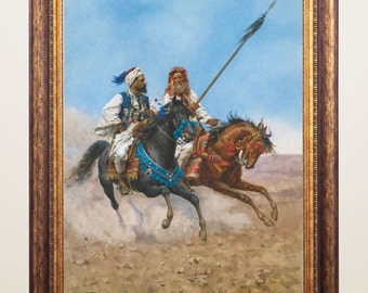 Middle Eastern Art, Arab Art, Arabian Horses Painting, Arab Riders