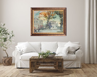 Ansicht von Jerusalem, Palästina Kunst, Felsendom Malerei, Digitale Datei